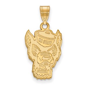 Black Bow Jewelry 14k Yellow Gold North Carolina State Wolfpack NCAA Large Pendant - 1 of 3