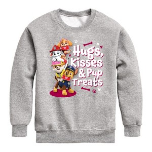 Boys' - Paw Patrol - Hugs Kisses Pup Treats Graphic Long Sleeve Fleece Sweatshirt - 1 of 4