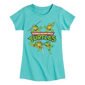 Girls' - Teenage Mutant Ninja Turtles - Group Fitted Short Sleeve Graphic T-Shirt - 1 of 4