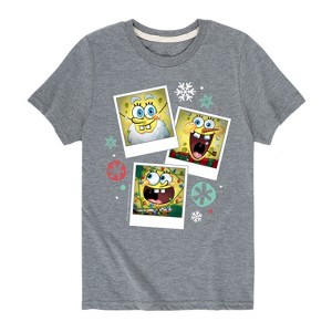 Boys' - SpongeBob SquarePants - Christmas Photo Collage Short Sleeve Graphic T-Shirt - 1 of 4
