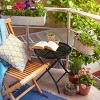 SEVOBAL Patio Folding Side Table Outdoor End Table Round Coffee Table with Flower Cutouts for Patio Yard Balcony Garden, Black, 58"*9.5"*49" - 2 of 4