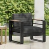 XIYUYEU Outdoor Club Accent Chair, Patio Aemchair with Aluminum Frame, Slat Design & Water-Resistant Cushion - 2 of 4