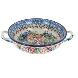 Blue Rose Polish Pottery C40 Ceramika Artystyczna Mini Casserole Dish with Handles - 1 of 1