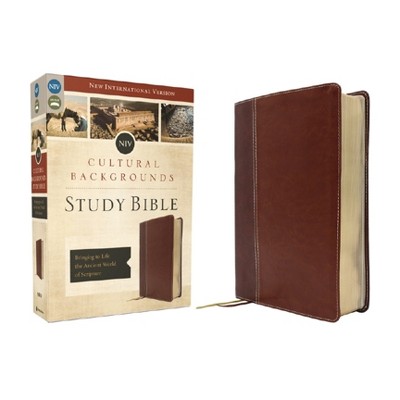 Niv, Cultural Backgrounds Study Bible (Context Changes Everything), Leathersoft, Brown, Red Letter - by  Craig S Keener & John H Walton