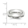 Black Bow Jewelry 2mm to 6mm 14K White Gold Domed Comfort Fit Band - 4 of 4