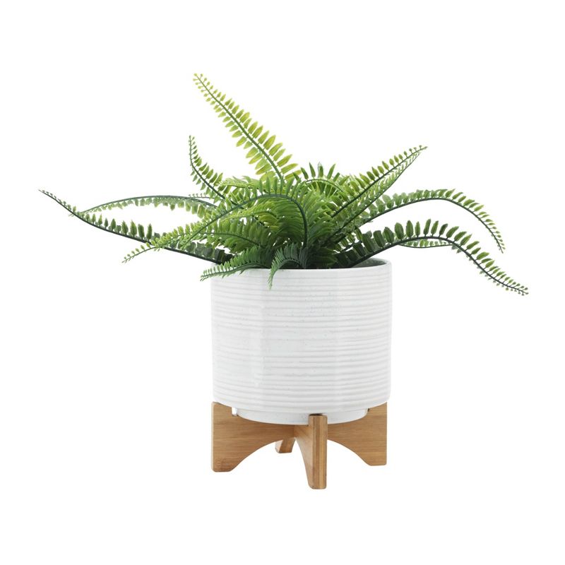 Set of 2 Ceramic Planters on Stand Speckled White - Sagebrook Home, 4 of 10