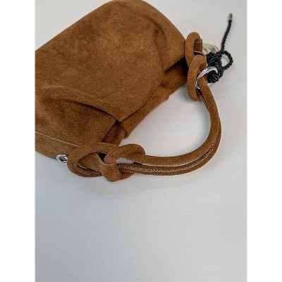 Iris Fashion Cherie Code Women's Soft Suede Hobo Shoulder Bag - Trendy Slouchy Top Handle Purse ,Retro Minimalist Crossbody Handbag Green m — фото 3