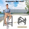 Tangkula Set of 2 HDPE Bar Stool Tall Chair Backrest Footrest All Weather Patio Grey - 4 of 4