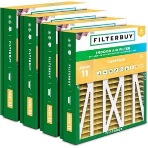 Filterbuy 21x21.5x5 Air Filter (4-Pack), Pleated MERV 11 Allergen Defense Replacement HVAC AC Furnace Filters for Trane & American Standard - 1 of 4