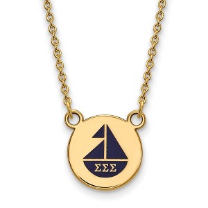 Black Bow Jewelry 14k Yellow Gold Plated Sterling Silver Sigma Sigma Sigma Greek Life Necklace 18 Inch - 1 of 4