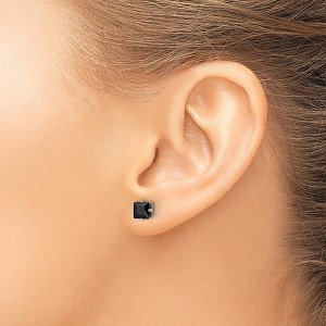Chisel Stainless Steel Polished 5mm Black Square Cubic Zirconia Stud Earrings - 1 of 4