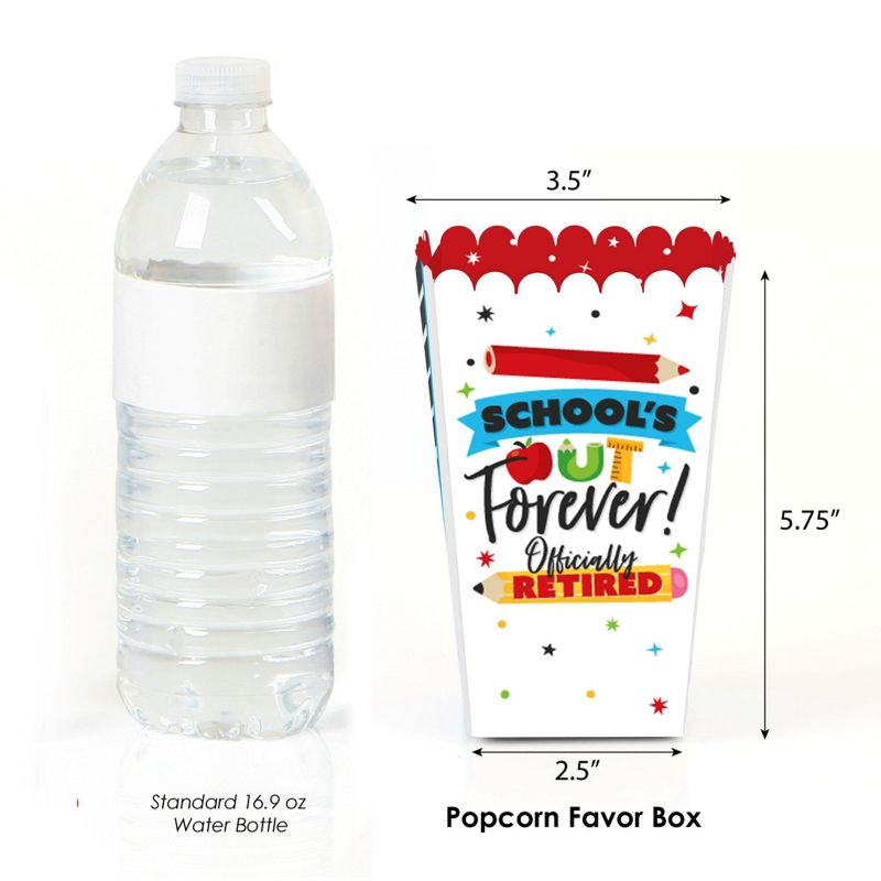 Big Dot of Happiness Teacher Retirement - Happy Retirement Party Favor Popcorn Treat Boxes - Set of 12, 2 of 6