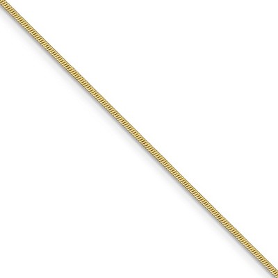 Black Bow Jewelry 1.1mm 10k Yellow Gold Solid Round Snake Chain Necklace