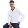 Mens Long Sleeve Henley Shirts Casual Tee Shirts Crew Neck Regular Fit Button Pullover T-Shirts - 4 of 4