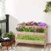 Tangkula 3-Tier Vertical Garden Bed Wooden Elevated Planter Bed W/ Legs Storage Shelf 2 Hooks Raised Bed Kit - 2 of 4