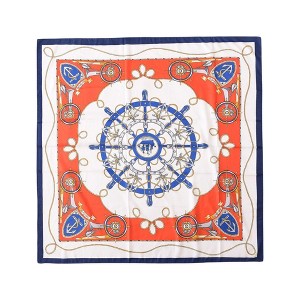 Anna-Kaci Women's Nautical Print Square Scarf with Silky Fabric Lightweight Accessory for Neck Hair and Bag Styling - 1 of 3