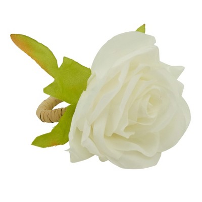 Saro Lifestyle Flower Shaped Napkin Rings (Set of 4), White