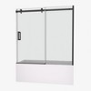 Glass shower door, sliding door, with 5/16" tempered glass and Matted Black finish - 2 of 4