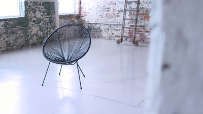 Black Woven Basket Papasan Bungee Lounge Chair
