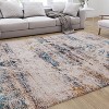 Merrick Lane Distressed Vintage Medallion Area Rug - Micro Polyester - 3 of 4