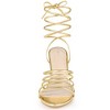 BLISSFUL STEP Women's Lace Up Strappy Slingback High Heel Sandals - 2 of 4