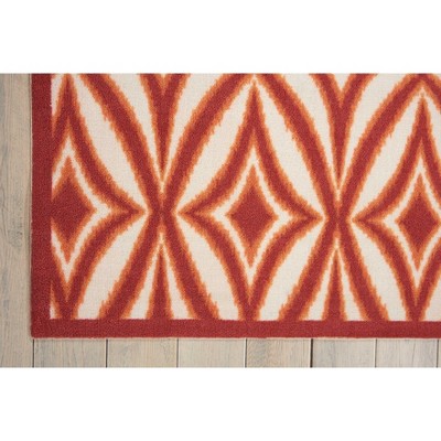Campari Diamond 5' x 7' Tufted Silk Blend Indoor/Outdoor Rug