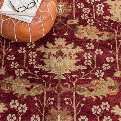 Deep Berry Hand-Knotted Wool Persian Style Runner