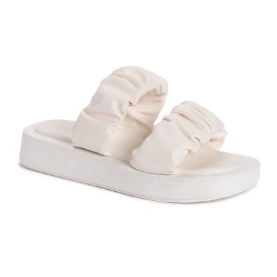 Muk Luks Women's Club South Beach Sandals -white 10 : Target