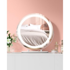 Vanity Mirror with Lights, Large Makeup Mirror, 3 Color Lighting Modes Tabletop, Fashion Bathroom Mirror for Dressing Room,Bedroom, Plug in - 1 of 4