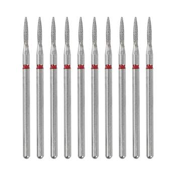 Unique Bargains Emery Nail Drill Bits Set for Acrylic Nails 3/32 Inch Nail Art Tools 43.8mm Length Red 10 Pcs