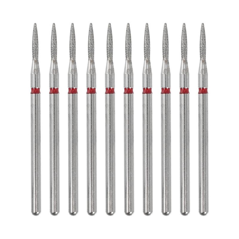 Unique Bargains Emery Nail Drill Bits Set for Acrylic Nails 3/32 Inch Nail Art Tools 43.8mm Length Red 10 Pcs, 1 of 7