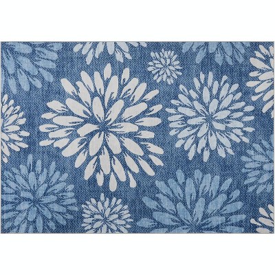 Fulvari Area Rug Non-Slip Floral Washable Living Room Throw Small Stain Resistant Rugs Low-Pile Rugs Boho Rugs