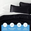 Luxury Soft Brushed 1800 Series Microfiber Duvet Cover Set - Hypoallergenic, TWIN, Black - 3 of 3