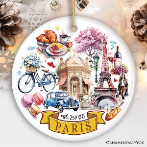 Artistic Paris Culture and Landmarks Ornament, Classical France Christmas Souvenir Gift| OrnamentallyYou - 1 of 4
