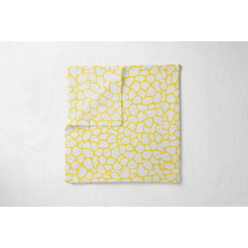 Bacati - Ikat Dots Giraffe Yellow Grey Neutral 4 pc Crib Set with 2 Muslin Swaddle Blankets, 4 of 9