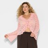 Women's Long Sleeve V-Neck Flyaway Brushed Lace Top - Wild Fable™ - 2 of 3