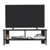 GlasFlength TV Stands and Consoles TV Console Table TV Center TV Stand with Open Storage Shelves for Living Room, Black, 12.2"*47.3"*47.3" - 3 of 4