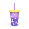 Zak Designs 4pk 16.5 fl oz Plastic Bluey Straw Tumbler Set: Kids & Toddler Cups, Dishwasher-Safe, Multicolor - 3 of 4