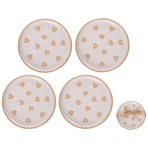 Transpac Ceramic App Plates w/Hearts Set of 4 Home Decorations Valentines - 1 of 1