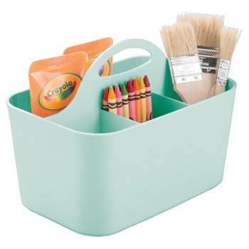 Kids Craft Caddy School Organizer 3 Compartment 8x8x4 Stackable with Handles