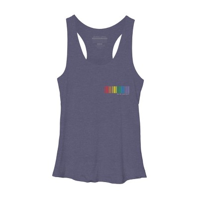 Adult Design By Humans Pride Rainbow Barcode To Be Yourself By mikmom Racerback Tank Top