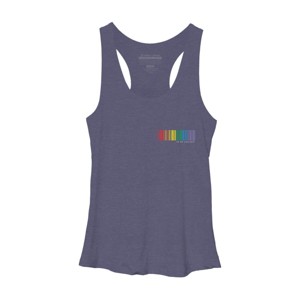 Adult Design By Humans Pride Rainbow Barcode To Be Yourself By mikmom Racerback Tank Top - 1 of 2