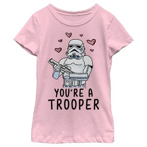 Girl's Star Wars Valentine's Day You're A Trooper T-Shirt - 1 of 4