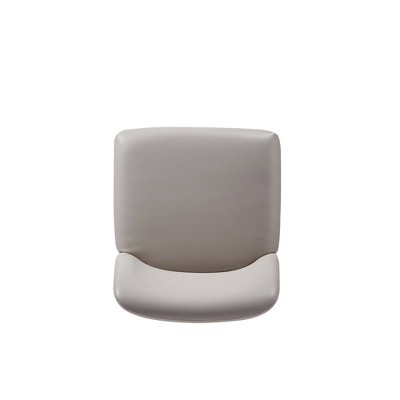 Light Grey Faux Leather Upholstered Side Chair Set with Metal Base