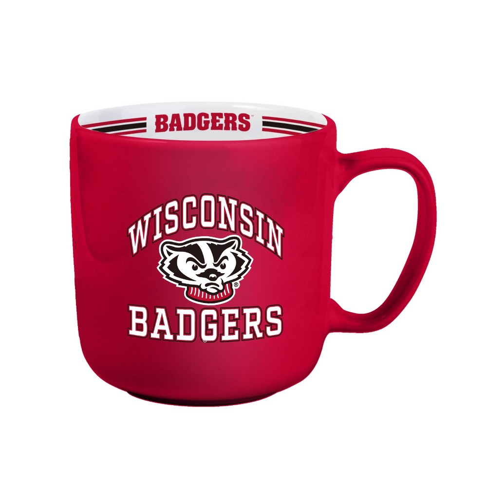 Photos - Glass NCAA Wisconsin Badgers Stripe Mug - 15oz