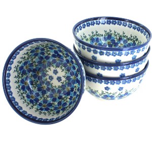 Blue Rose Polish Pottery 971-4 Zaklady 4 Piece Dessert Bowl Set - 1 of 1