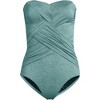 Lands' End Women's Slender Suit Shine Bandeau Tummy Control Chlorine Resistant High Leg One Piece Swimsuit - 3 of 4
