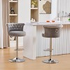 Set of 2 Velvet Swivel Bar Stools,Adjustable Counter Stools with Tufted Back,Chrome Base and Nailhead Trim for Kitchen Island-Maison Boucle - 3 of 4
