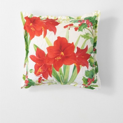 Sullivans Amaryllis Cotton Pillow 18"H Multicolored