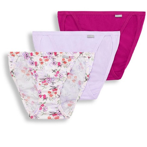 Jockey Womens Elance String Bikini 3 Pack Underwear String Bikinis 100%  Cotton 5 Winterberry/exotic Bouquet/violet Mist : Target